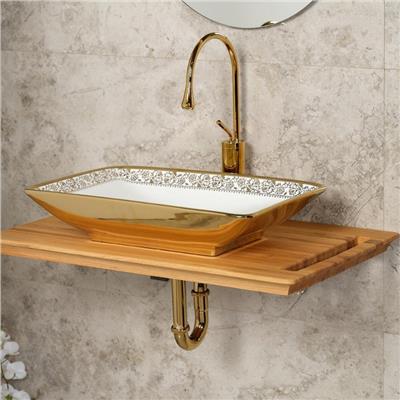 Lena E-8121 Tezgah Üstü Porselen Lavabo Gümüş