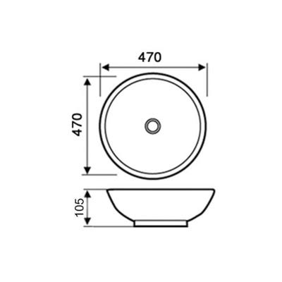 Lena E-8134 Tezgah Üstü Porselen Lavabo Altın