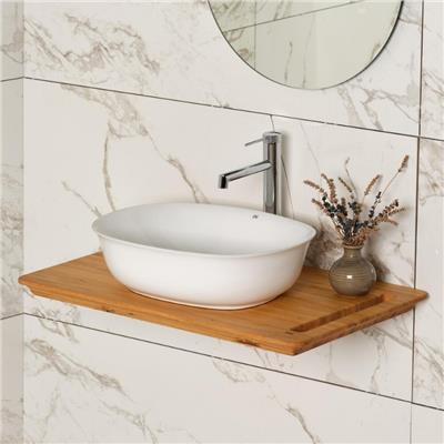 Lena EH-4600 Tezgah Üstü Lavabo Beyaz Beyaz