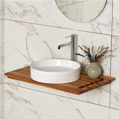 Lena EY-4701 Tezgah Üstü Lavabo Beyaz Beyaz