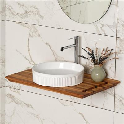 Lena EY-4701 Tezgah Üstü Lavabo Beyaz Beyaz