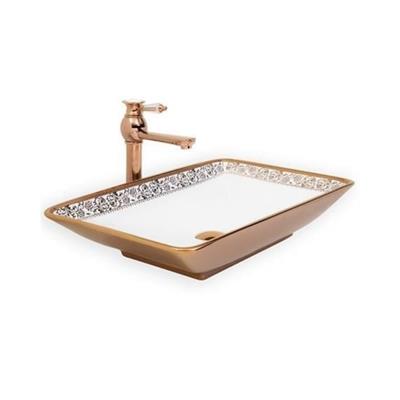 Lena E-8321 Tezgah Üstü Porselen Lavabo Rose