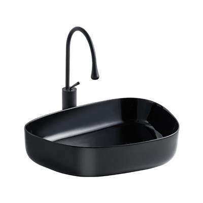 Lena E-2107S Tezgah Üstü Porselen Lavabo Siyah