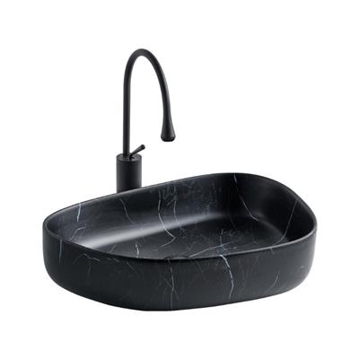 Lena E-2107SM Tezgah Üstü Porselen Lavabo Siyah