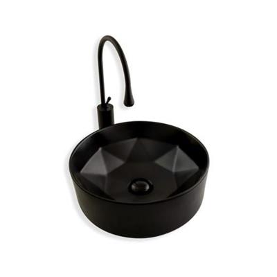 Lena E-2112S Tezgah Üstü Porselen Lavabo Siyah