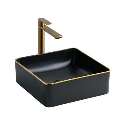 Lena E-4070S Tezgah Üstü Porselen Lavabo Siyah