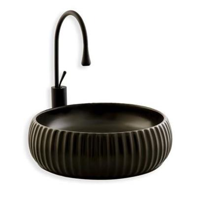 Lena E-4161S Tezgah Üstü Porselen Lavabo Siyah