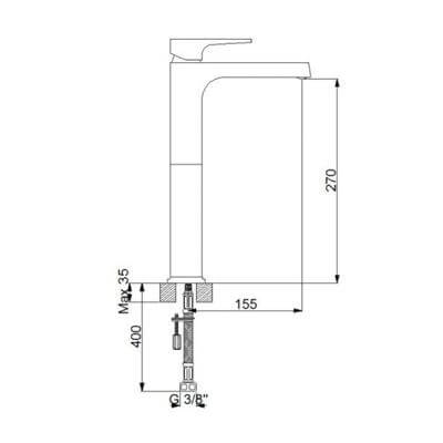 Newarc Aqua Çanak Tipi Lavabo Bataryası Beyaz