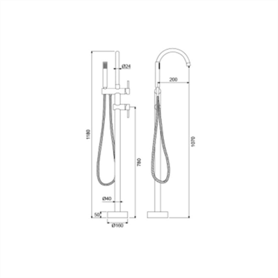 Newarc Step Tabandan Banyo Bataryası Altın