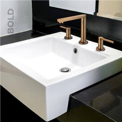 Newarc Bold 3 Delikli Lavabo Bataryası Mat Altın