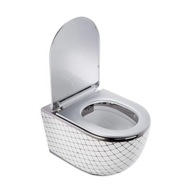 Pure Concept Geometrik Platin Beyaz Kanalsız Asma Klozet Kapak Dahil