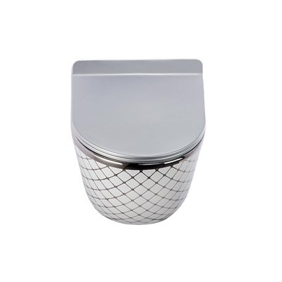 Pure Concept Geometrik Platin Beyaz Kanalsız Asma Klozet Kapak Dahil