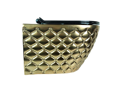 Pure Concept Kapitone Dot Mat Gold Kanalsız Asma Klozet Kapak Dahil