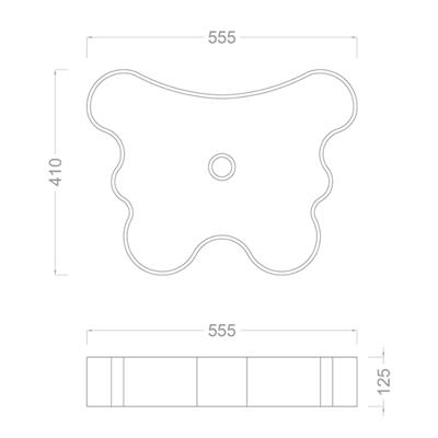 Pure Concept Farfalla 55 cm Dekoratif Beyaz Çanak Lavabo