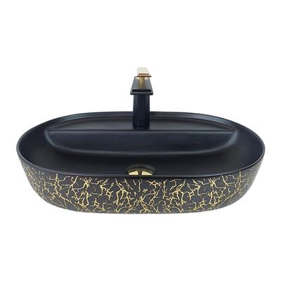 Pure Concept Marble Siyah Altın Çanak Lavabo