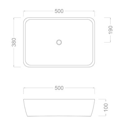Pure Concept Marmo 50 cm Mat Gri Calacatta Tezgah Üstü Çanak Lavabo