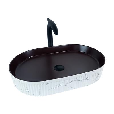 Pure Concept Marmo 58 cm Beyaz Mat Bronz Tezgah Üstü Çanak Lavabo