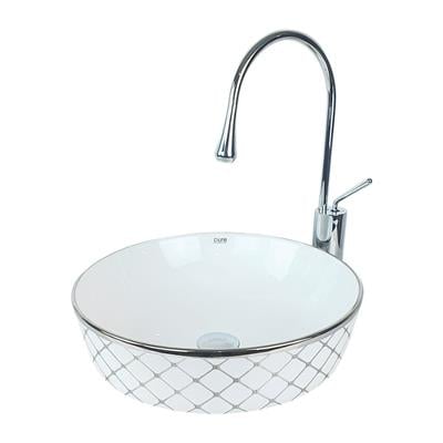 Pure Concept Geometrik Platin Beyaz Çanak Lavabo