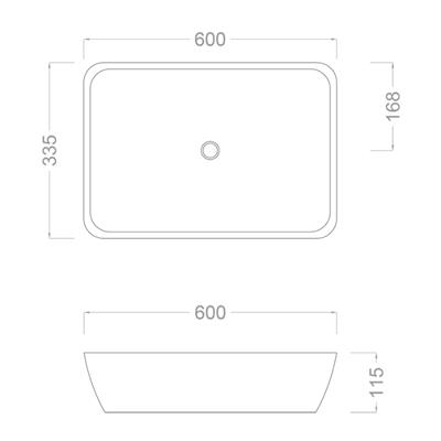 Pure Concept Kapitone 60 cm Siyah Tezgah Üstü Çanak Lavabo