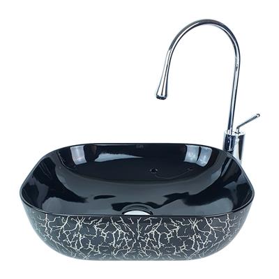 Pure Concept Marble Parlak Siyah Altın Çanak Lavabo