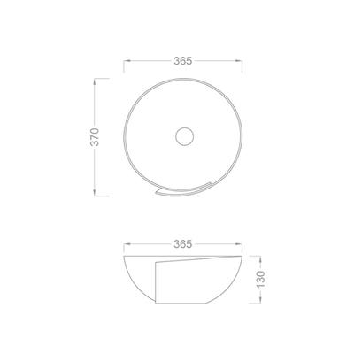 Pure Concept Beyaz Altın Tezgah Üstü Çanak Lavabo