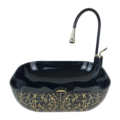 Pure Concept Marble Parlak Siyah Gümüş Çanak Lavabo