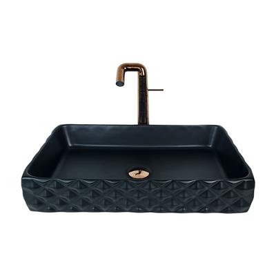 Pure Concept Kapitone 60 cm Siyah Tezgah Üstü Çanak Lavabo