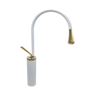Pure Concept Minimal Beyaz Altın Çanak Lavabo Bataryası