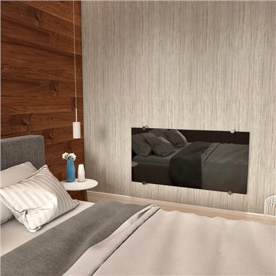 Crystal Elektrikli Cam Radyatör 760x1030 Siyah 750 Watt