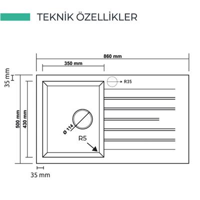 P004 TROYA 86 Gri Granit Evye