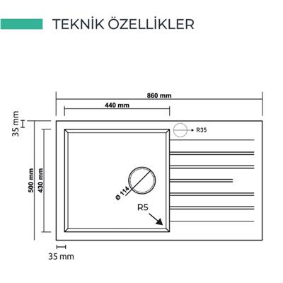 P014 LOADIKYA 86 XL Siyah Granit Evye