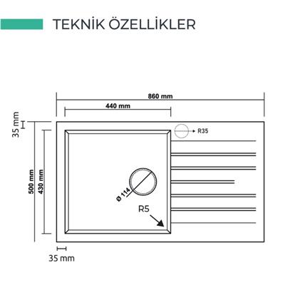 P014 LOADIKYA 86 XL Antrasit Granit Evye