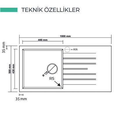 P015 LOADIKYA 100 XL Antrasit Granit Evye