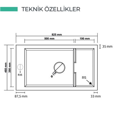 P023 KNIDOS Beyaz Granit Evye