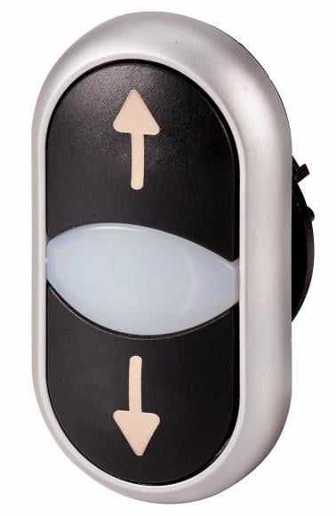 M22-DDL-S-X7/X7 Buton Aksesuarı: İkili Buton Kafası, Yaylı, Beyaz (?) / Siyah (?)