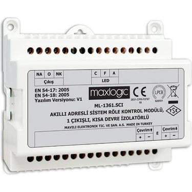 Maxlogic Akıllı Adresli Röle Kontrol Modülü, 1 Çıkışlı, Kısa Devre İzolatörlü