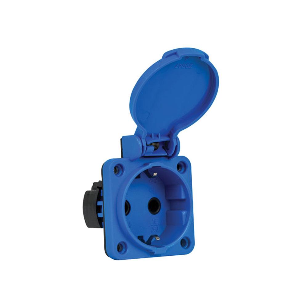 1x16A. PANO PRİZİ (ÜST YAN GİRİŞLİ) MAVİ