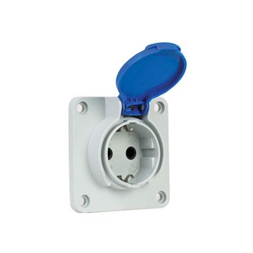 1x16A. MAKİNE PRİZİ YAN GİRİŞLİ GRİ