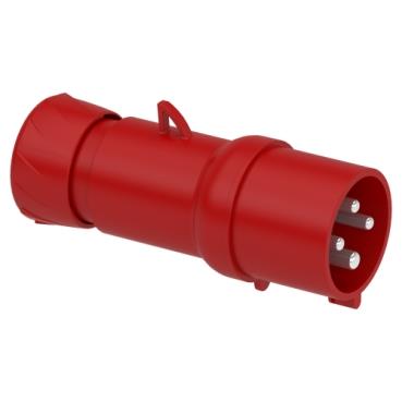 4x32A, trifaze, 3P+T, IP44, HIZLI, Düz Fiş 