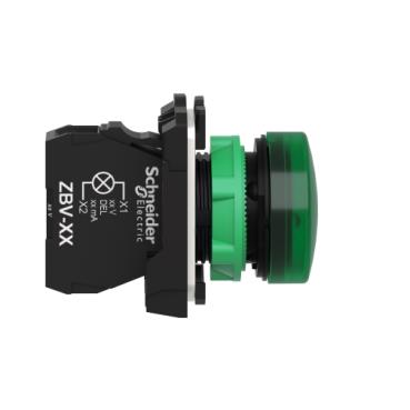 Pilot light, complete, 24V, Green