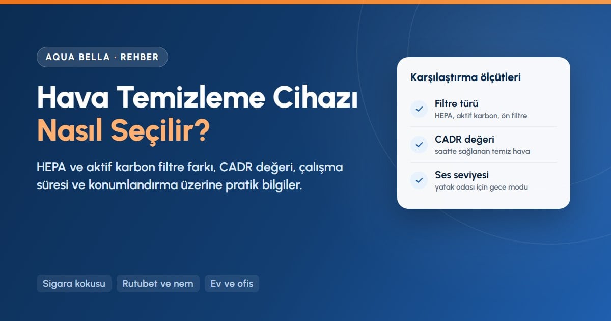 Hava temizleme cihazı nasıl seçilir: filtre türü, CADR değeri ve ses seviyesi gibi ölçütler