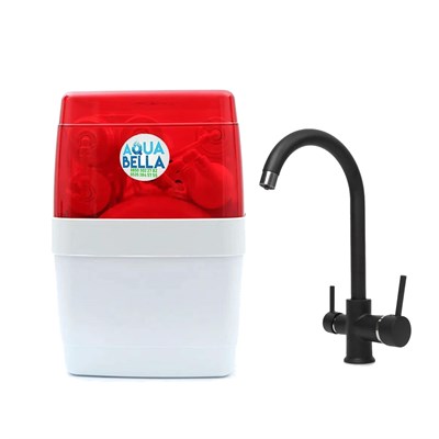 AQUA BELLA Agena Plus 8 LT Su Arıtma Cihazı Arıtma Çıkışlı Bataryalı RED