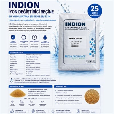 Indion Katyonik Reçine 25 Lt