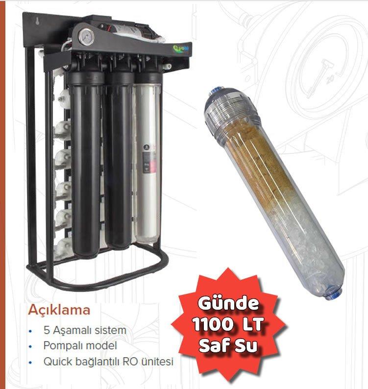 Günde 1100 LT Kapsiteli Deiyonize Saf Su Cihazı