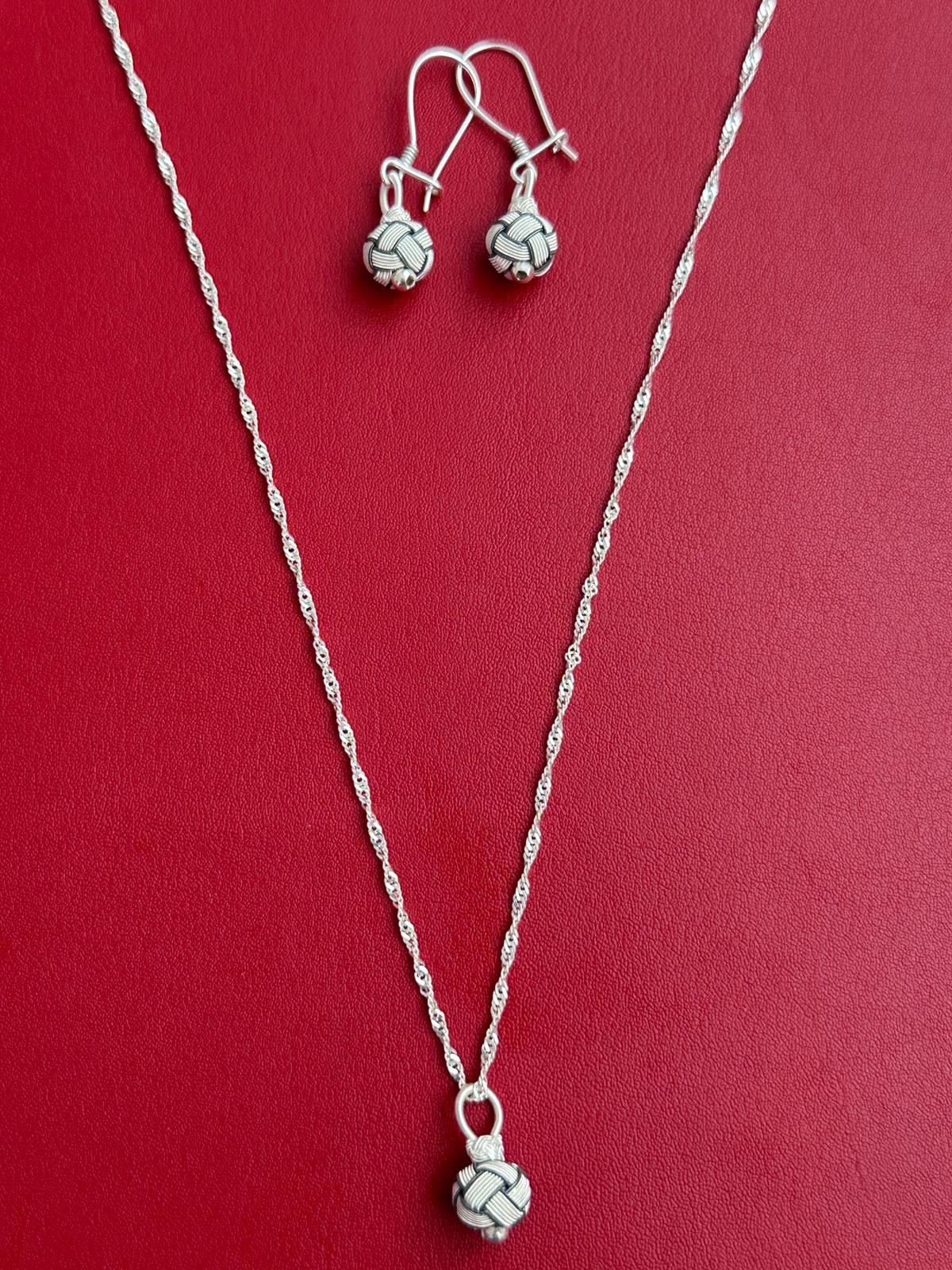 Gümüş Kazaziye Kolye Küpe Set