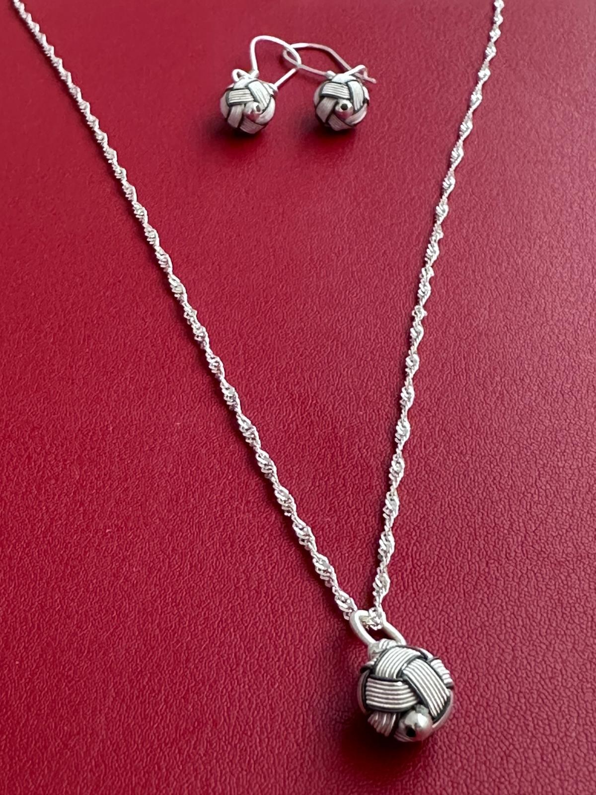 Gümüş Kazaziye Kolye Küpe Set