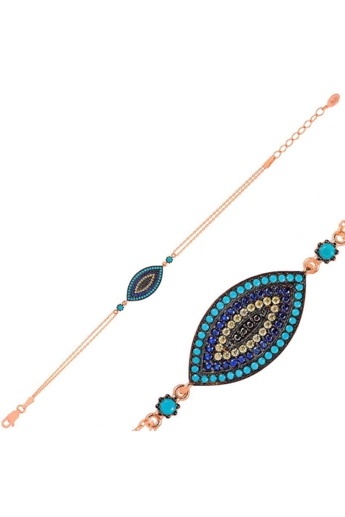 Gümüş Rose Nazar  Bileklik  BR0460491MR