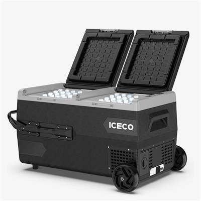 ICECOICECO K95D 12/24Volt 95Lt Akülü/Kablolu/ Çift Bölmeli Kompresörlü Outdoor Oto Buzdolabı/Dondurucu (Akü Dahil Değildir)K95D