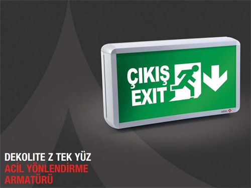 ArselArsel Dekolite Z Serisi Eko AE-3113-LE  Acil Çıkış Yönlendirme Armatürü Kesintide 180 Dak. Yanan20xFAE-3113-LE