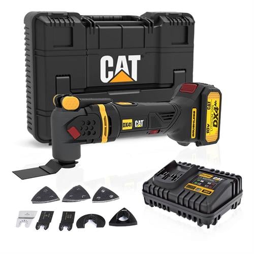 CATCAT DX41 18Volt/4.0Ah Li-ion Tek Akülü Kömürsüz Profesyonel Çok Amaçlı Devir Ayarlı Raspalama+14 Adet AksesuarDX41